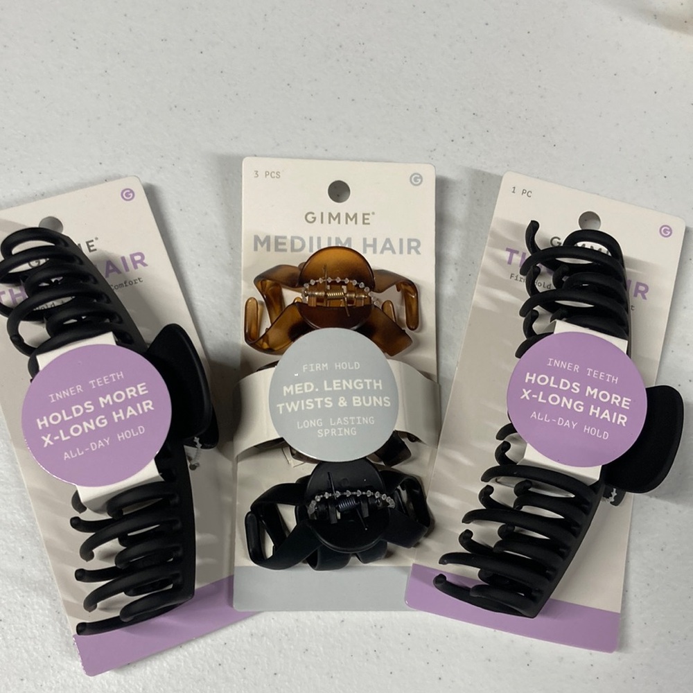 GIMME Nonslip Hair Claw Clips pack